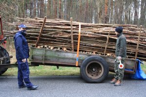 Policjant i strażnik leśny podczas patrolu